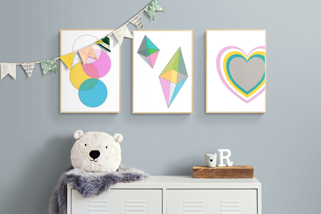 pastel wall art in child's room