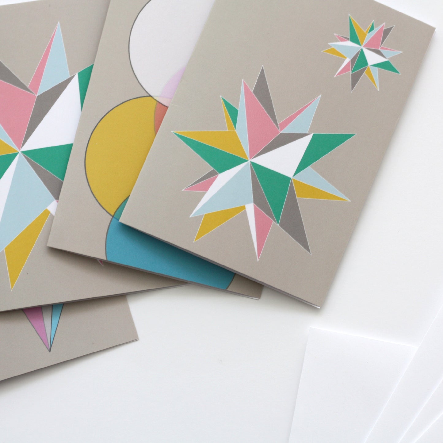 Geometric Pastel Greeting Cards, Pack of 4