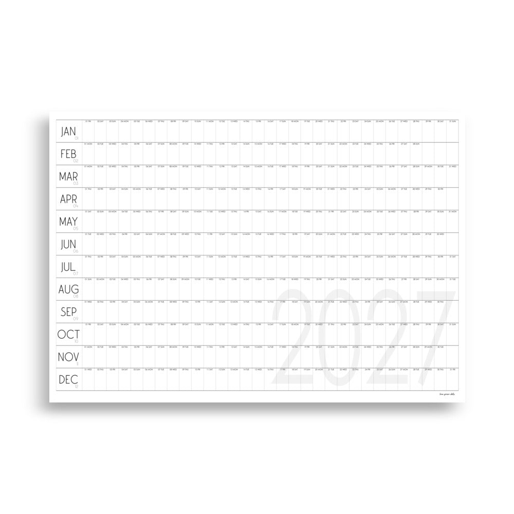 Giant Wall Calendar 2027, Minimalist wall calendar, A0 and A1