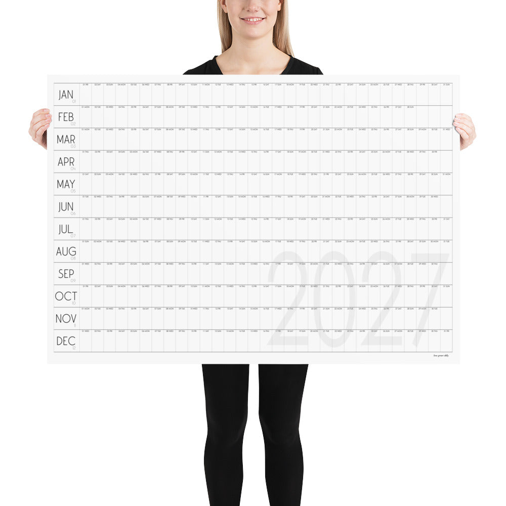 Giant Wall Calendar 2027, Minimalist wall calendar, A0 and A1