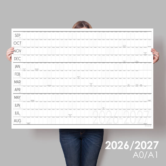 Academic Wall planner 2026 to 2027, School Year Plan, A0 & A1