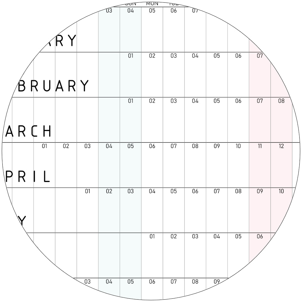 Colourful Minimalist Year Planner 2026, A0 & A1