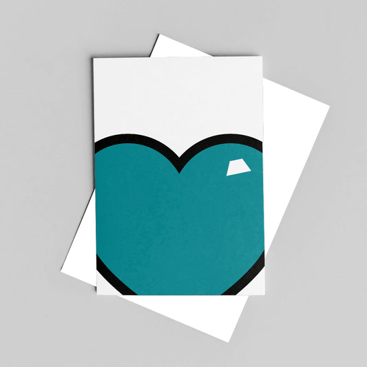 Juicy Heart Greeting Card, Teal, A6