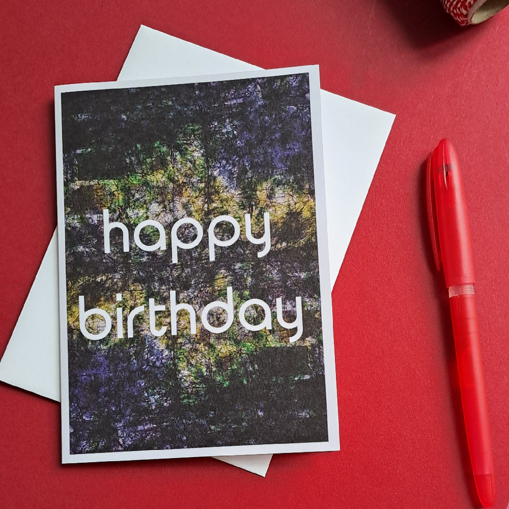 Happy Birthday Card, Green Marble