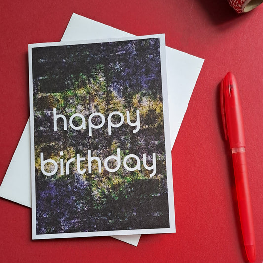 Happy Birthday Card, Green Marble
