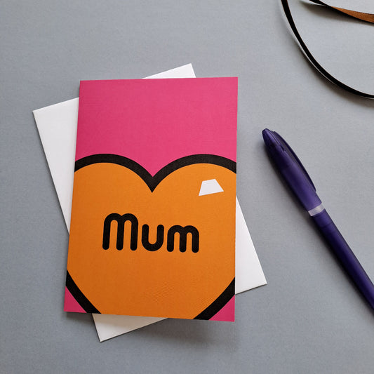 Mum Greeting Card, Juicy Pink