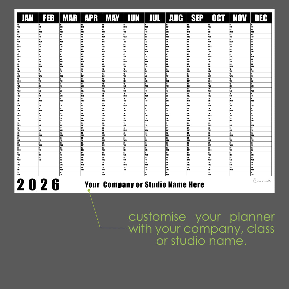 Giant Monochrome Wall Planner 2026, A0/A1