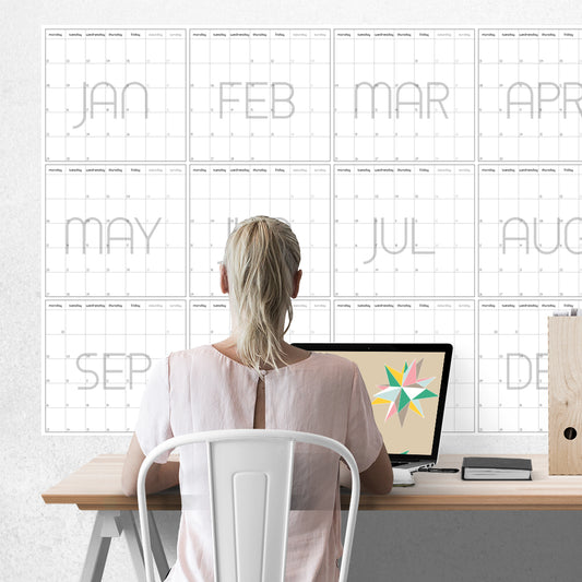 Whole Year Planner 2025, Giant Wall Calendar 2025, Monthly view, A0 paper size