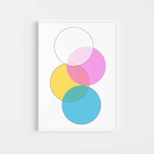 Geometric Wall Art, Pastel Bubbles