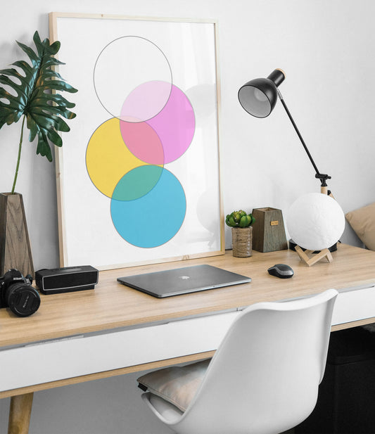 Geometric Wall Art, Pastel Bubbles