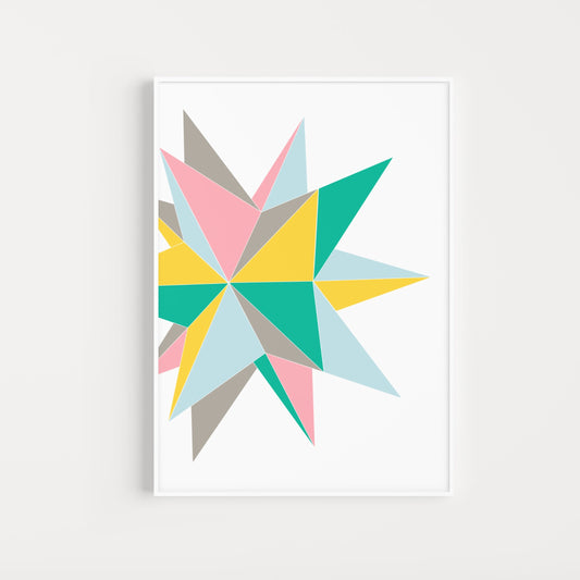Geometric Wall Art, Pastel star