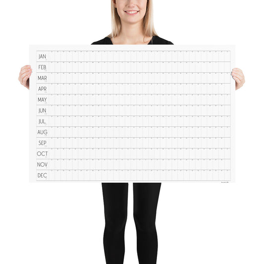 Laminated Perpetual Wall Planner, Dry Wipe Calendar, A0 and A1