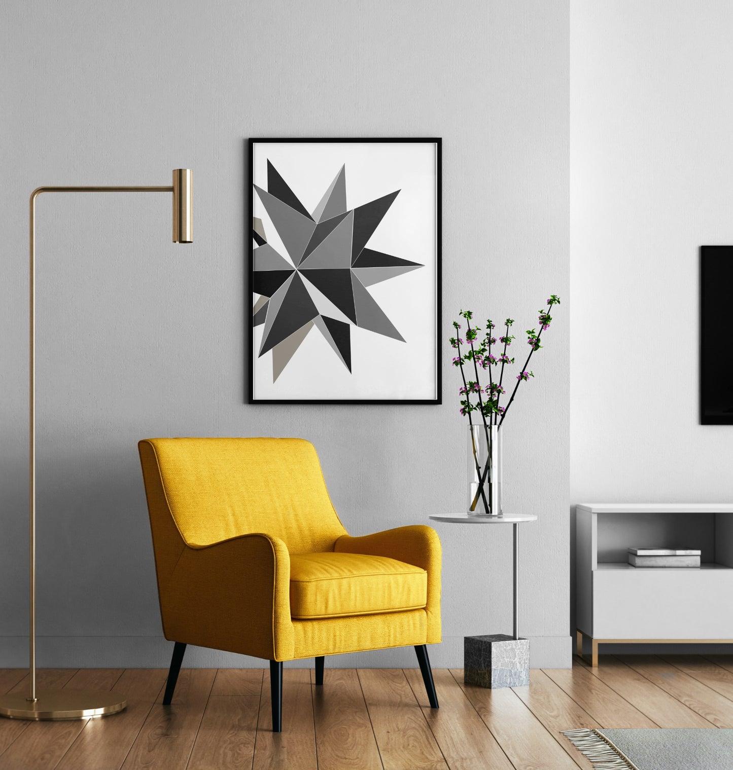 Monochrome Wall Art, Star