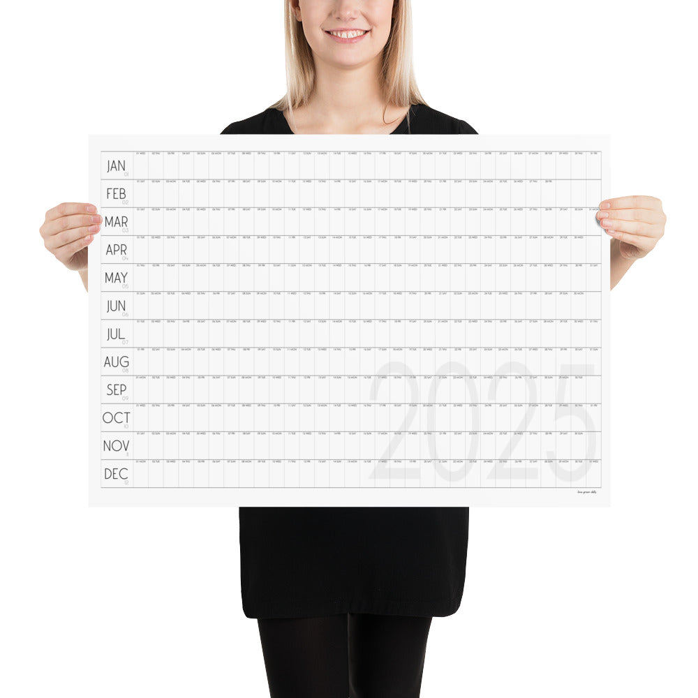 Minimalist Wall Planner 2025, A2 Size