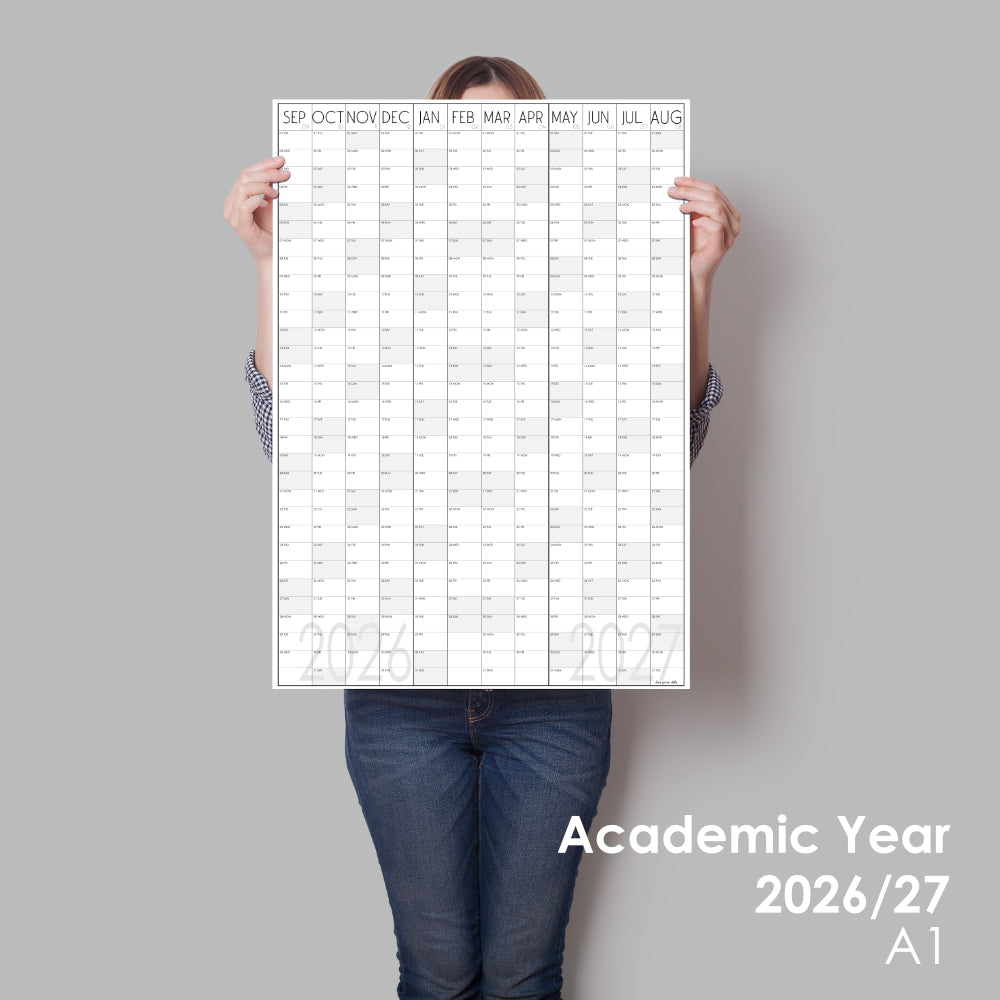 Giant Academic Calendar | Wall planner 2026 to 2027 | A0 & A1