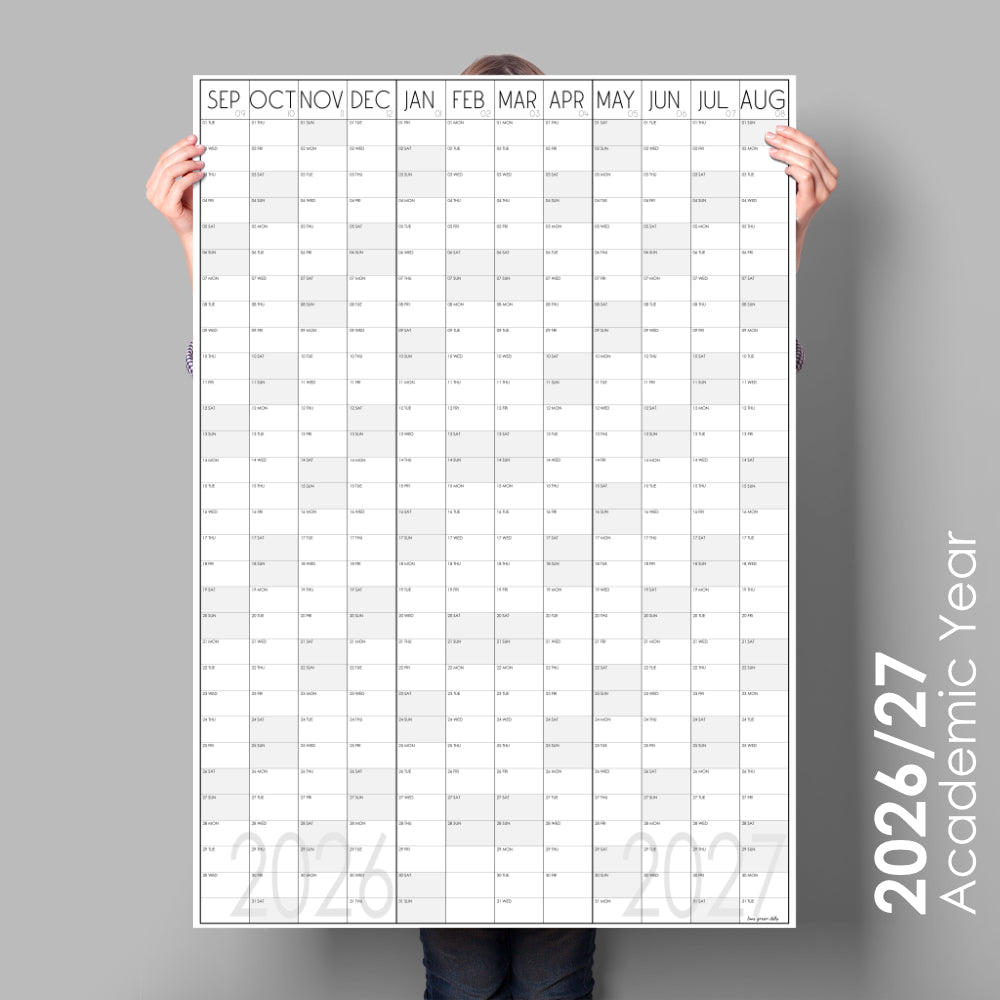 Giant Academic Calendar | Wall planner 2026 to 2027 | A0 & A1