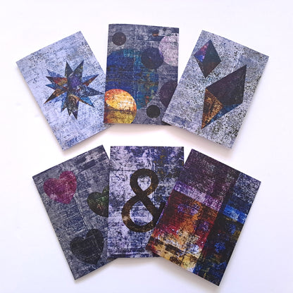 Geometric Batik Greeting Cards, Pack of 6