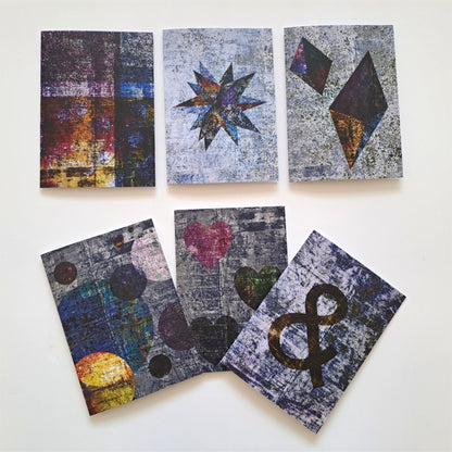 Geometric Batik Greeting Cards, Pack of 6