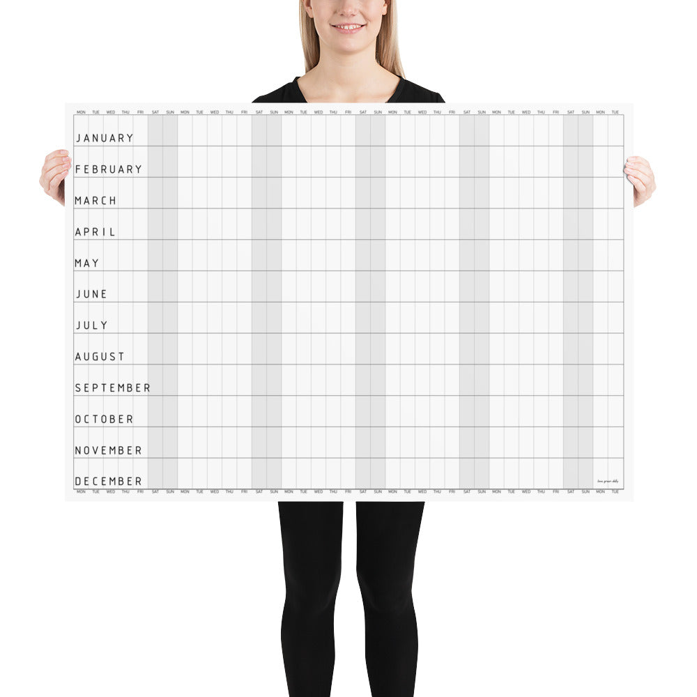 Giant Any Year Wall Planner, Blank A0/A1 Calendar