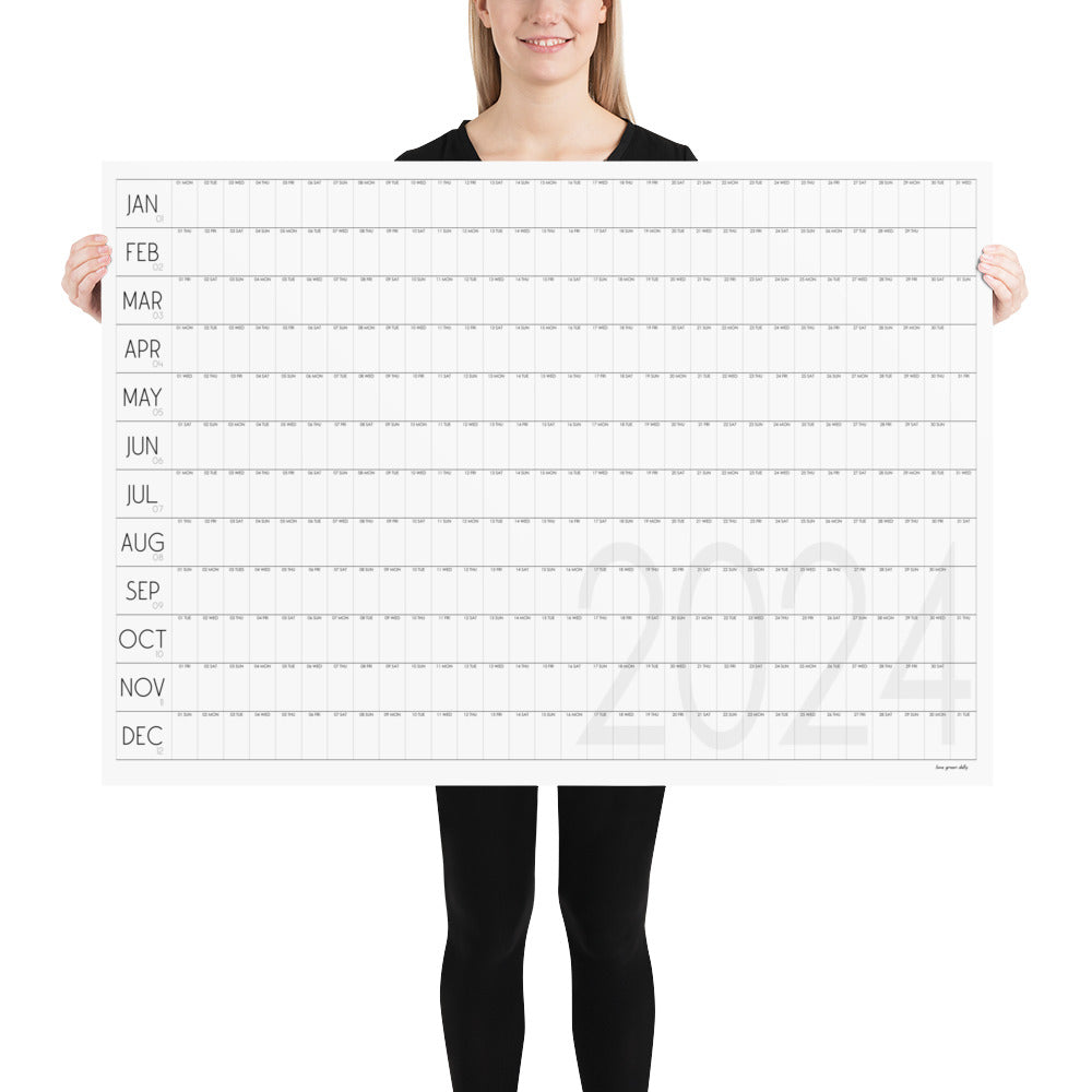 Giant 2024 Wall Calendar, A0 and A1, DECO