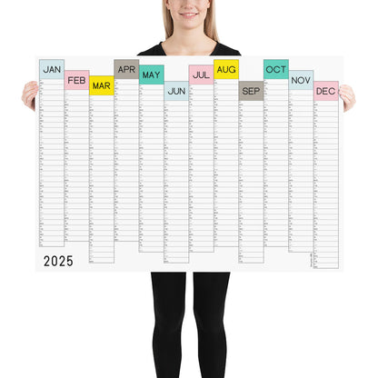 2025 Wall Planner, Candy Sticks A0