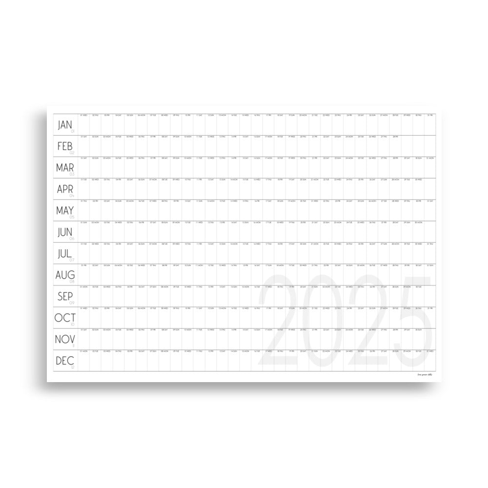 Giant Minimalist A0 Wall Calendar 2025, SAMPLE SALE