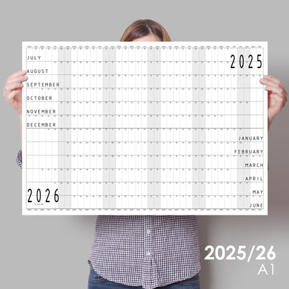 Mid Year Wall planner 2025/2026, A0 and A1