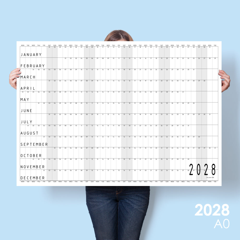Giant Wall Planner 2028 | Whole Year View |A0/A1