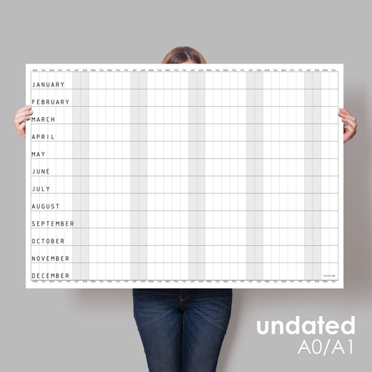 Giant Any Year Wall Planner, Blank A0/A1 Calendar