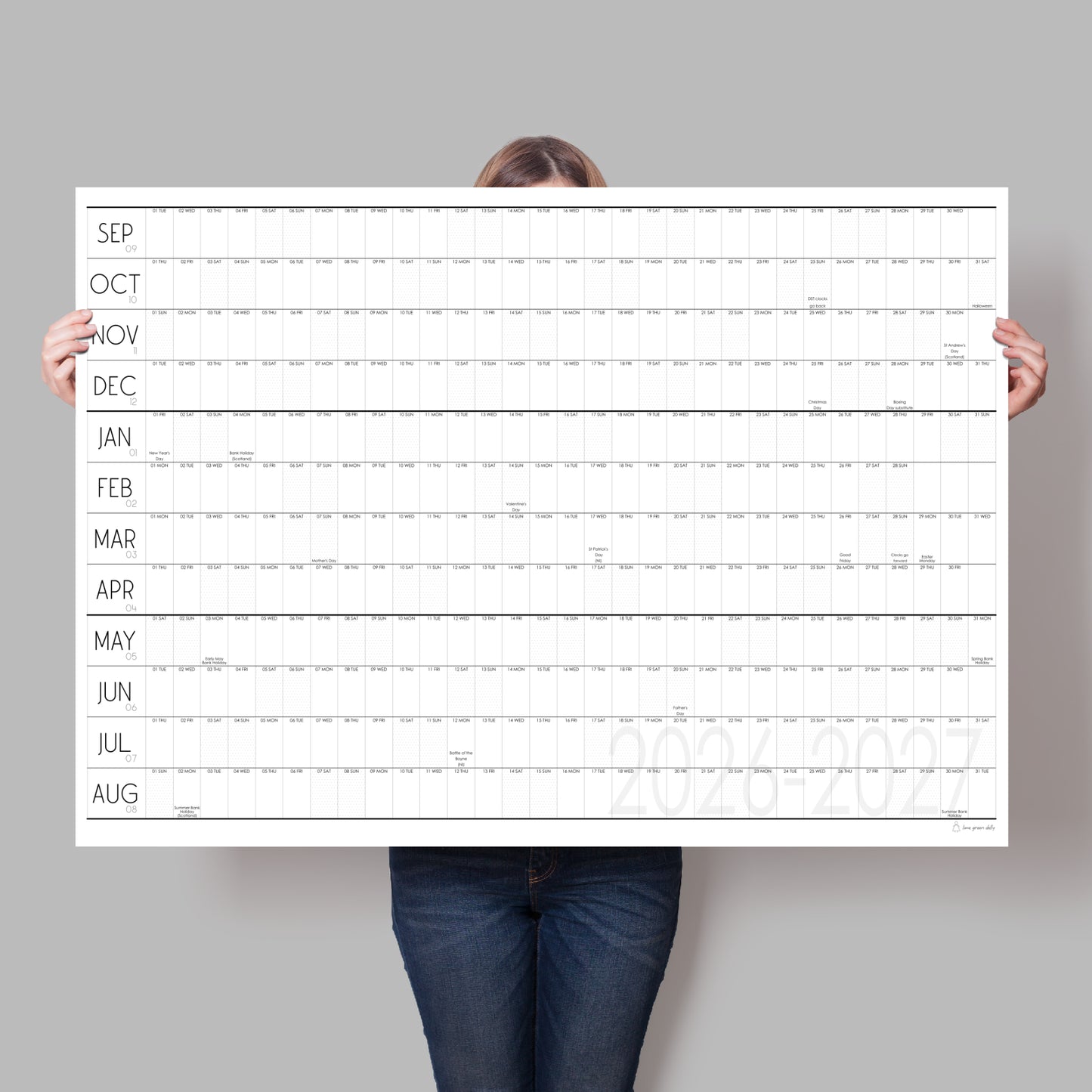 Academic Wall planner 2026 to 2027,  School Year Plan,  A0 & A1