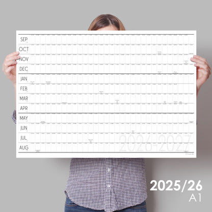 Academic Wall planner 2026 to 2027,  School Year Wall Planner,  A0 & A1