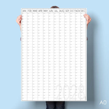 Giant Vertical Wall Planner 2028, A0 and A1