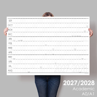 2027 to 2028 Academic Wall Planner, A0 & A1