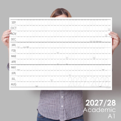 2027 to 2028 Academic Wall Planner, A0 & A1