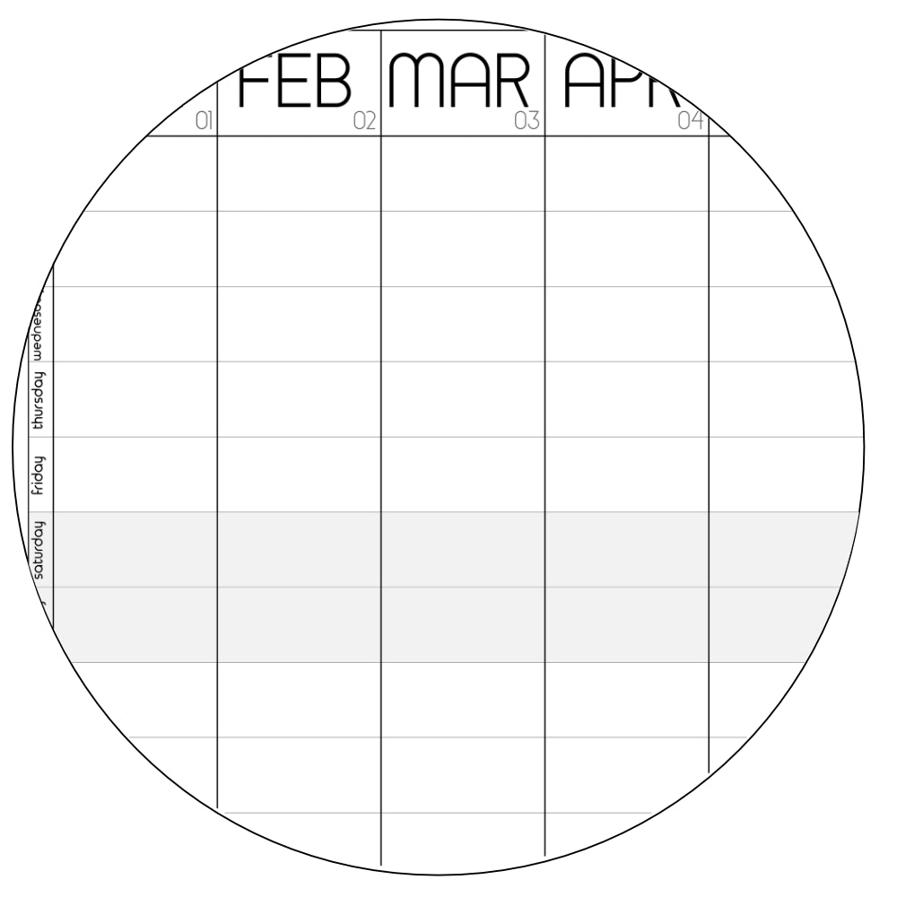 Monochrome Vertical Wall Planner, Perpetual Calendar, A0 & A1
