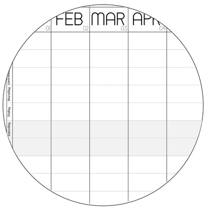 Monochrome Vertical Wall Planner, Perpetual Calendar, A0 & A1