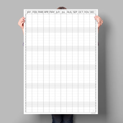 Monochrome Vertical Wall Planner, Perpetual Calendar, A0 & A1