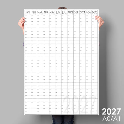 Giant Vertical Wall Planner 2027, A0 and A1