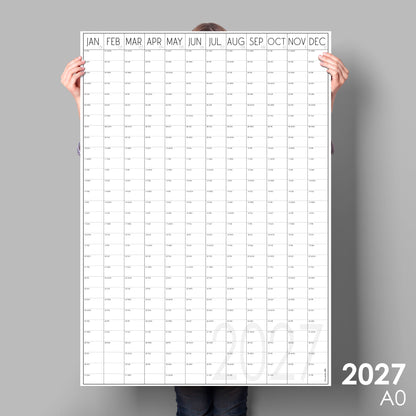 Giant Vertical Wall Planner 2027, A0 and A1