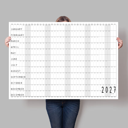 Giant Minimalist Wall Calendar 2027,  A0/A1