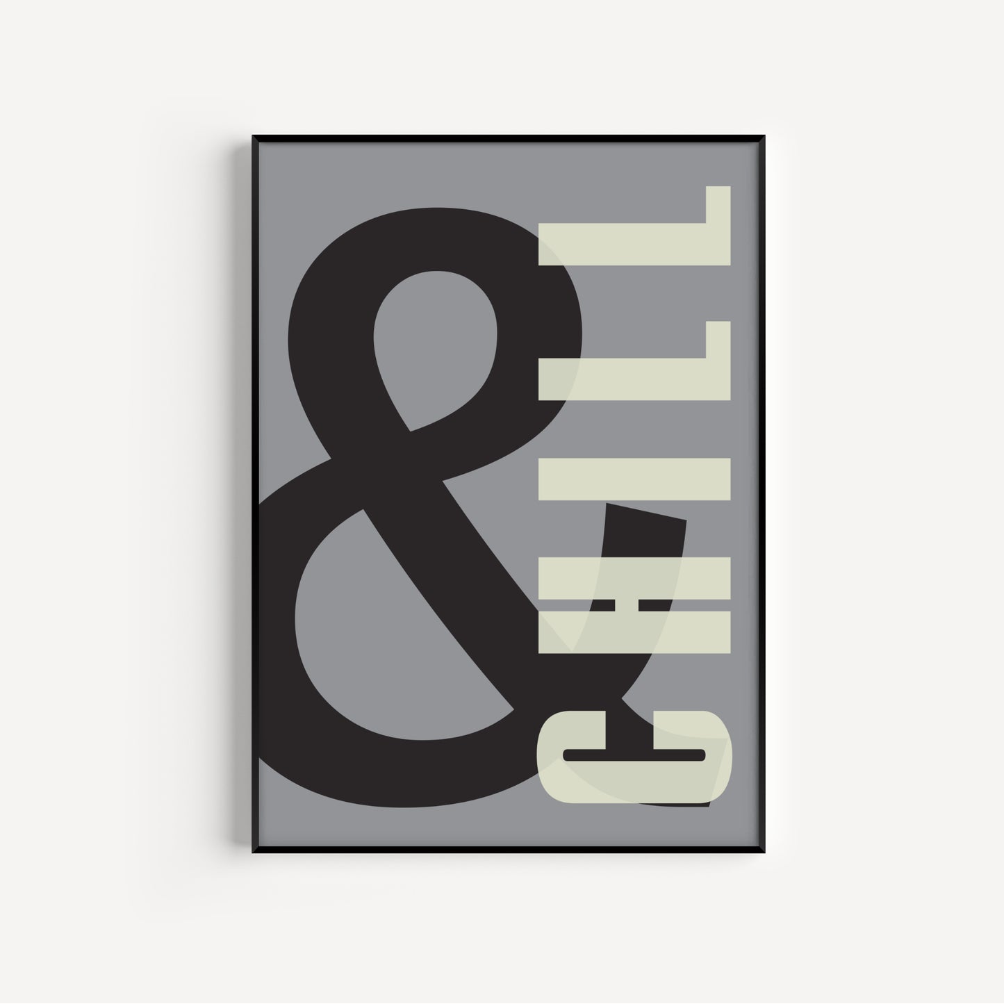 Grey Typography print