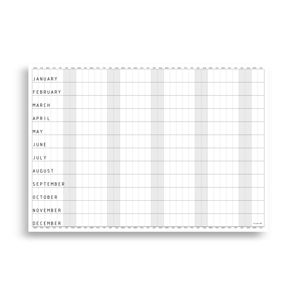 Giant Any Year Wall Planner, Blank A0/A1 Calendar