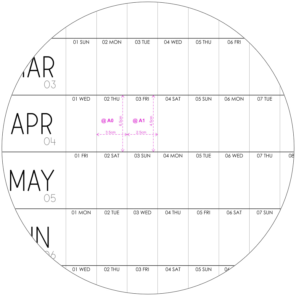 Giant Wall Calendar 2027, Minimalist wall calendar, A0 and A1