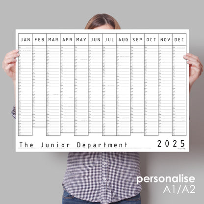 Personalised 2025 Wall Planner, A1 & A2 Wall Planner