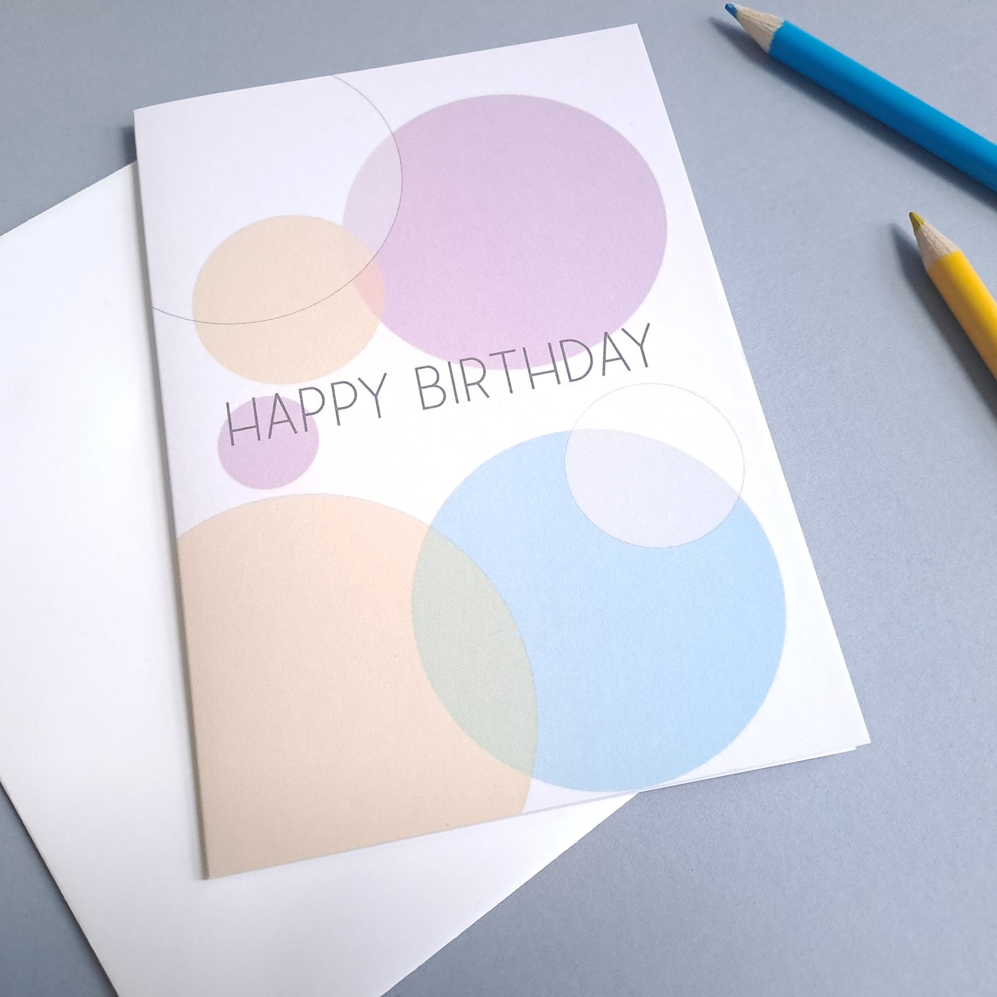 Happy Birthday Card, A6 Card, Pastel