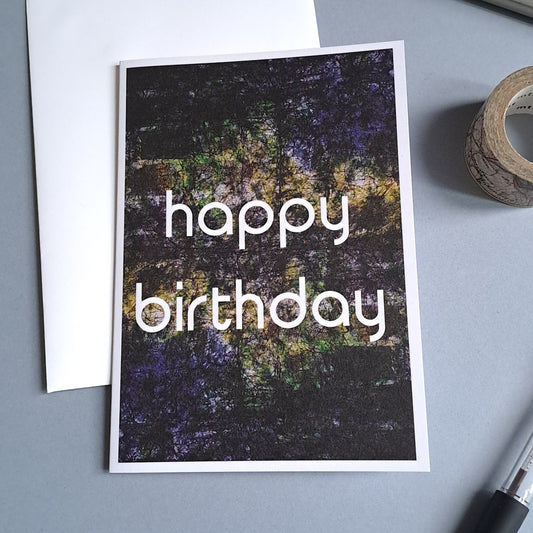 Happy Birthday Card, A6 Card, Blue Green