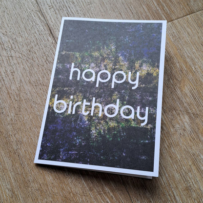 Happy Birthday Card, A6 Card, Blue Green