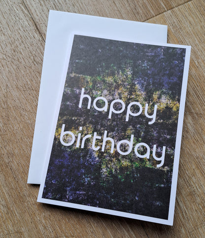 Happy Birthday Card, A6 Card, Blue Green