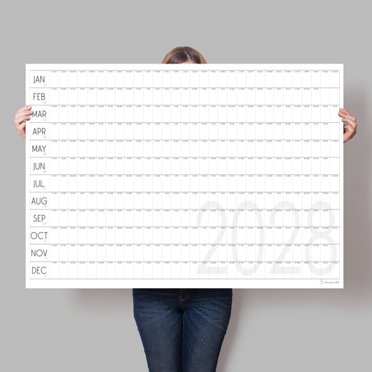 Giant Wall Calendar 2028, Minimalist wall calendar, A0 and A1