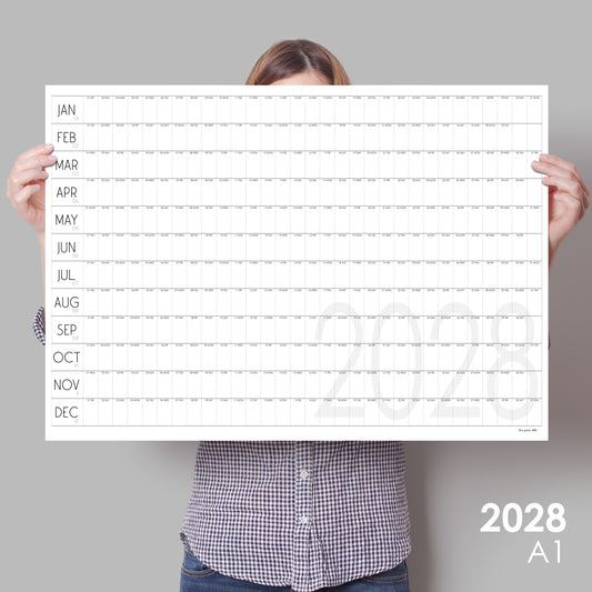 Giant Wall Calendar 2028, Minimalist wall calendar, A0 and A1